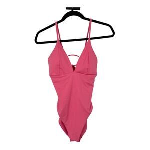 Becca V Neck Underbust one piece swimsuit pink size Medium M